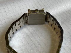 Hilton Windup Wristwatch 17 Jewels Baton Indices Clear Stones Fold Over *RUNS*
