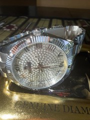 #12 IceTime GHOST White 42mm Men’s White Gold Steel Watch Iced 0.10ct Diamonds