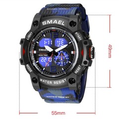 SMAEL Men’s Digital Military Watch Silicone Band LED Water Resist Wristwatch