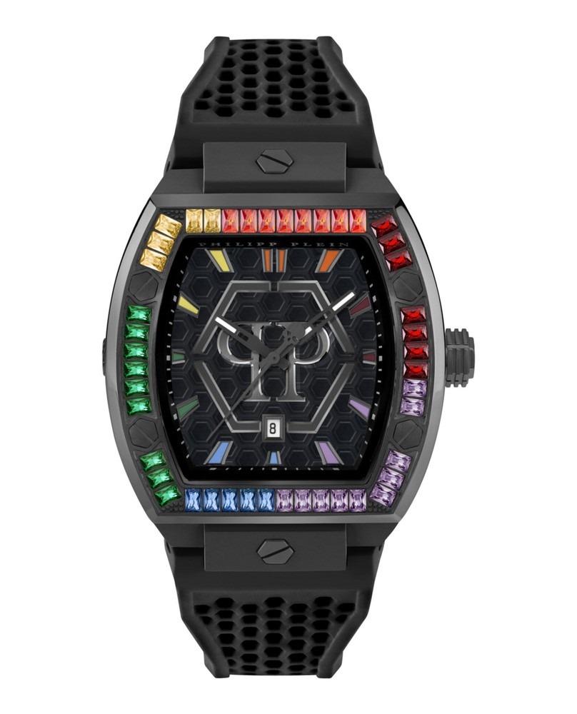Philipp Plein Mens Black 44mm Strap Fashion Watch