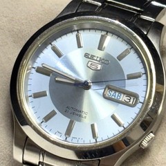 Seiko 7S26-02J0 7S26-0420 17cm Wrist Automatic Mens Watch Blue Dial Gold