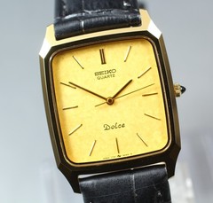 1985 [Near MINT] Seiko Dolce 7731-5040 Gold Dial 27mm Quartz Men’s Watch