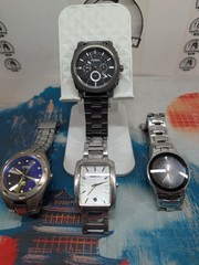 Variety Of 4 Fossil Brand Watches All Work, Some Need Batteries. Stainless Steel