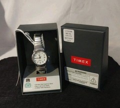Timex Easy Reader Women Watch Silver Expansion Band Indiglo Date Waterresist New