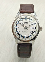 HMT Pilot Hand-Winding Watch White Dial Blue Indices 17 Jewels Para ShockVintage