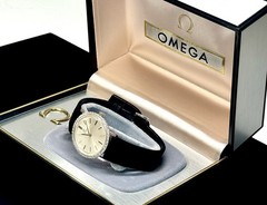 Ladies Omega 14k White Gold 11.7g Diamonds Mechanical Watch 28mm with Box Runs