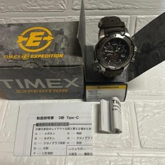 TIMEX T49627 Chronograph Quartz Black Leather Watch Unisex No Box