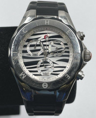 Michele Tahitian Jelly Bean Zebra Print Dial Silicone Strap Women’s Wristwatch
