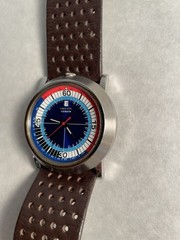 Mens Vintage Retro Diesel 10 Bar Watch Red White Blue