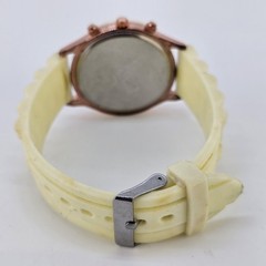 Women’s Analog Watch 38MM Light Yellow Dial Light Yellow Bands NEW Battery