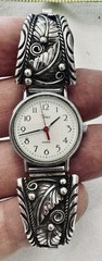 Vintage Sterling Silver Timex Cuff Watch Rainbow Hallmark Southwestern 24.5g