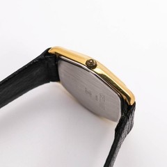 Celine Square Gold Black Quartz Wristwatch Japan Vintage Rare 078416