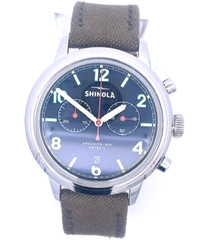 Shinola Detroit 42mm Traveler Black 2 Eye Chronograph Watch (Showroom Model)