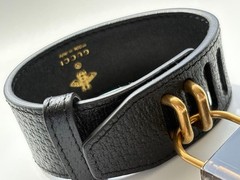 Gucci Constance Leather Bracelet Ladies Watch Black Pearl 8.0 in