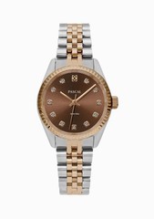 PASCAL Timeless Classic Diamond Watch for Men Women Lab Grown Quartz 36mm Brown