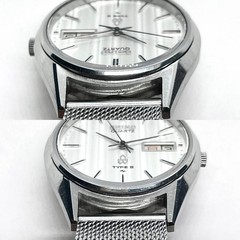 Seiko Type II 4336 8000 White Birch Day Date Quartz Watch 1978 Mesh Belt Japan