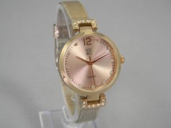 NY&C Watch Women Rose Gold Tone Rhinestones 32mm Mesh Band New Battery