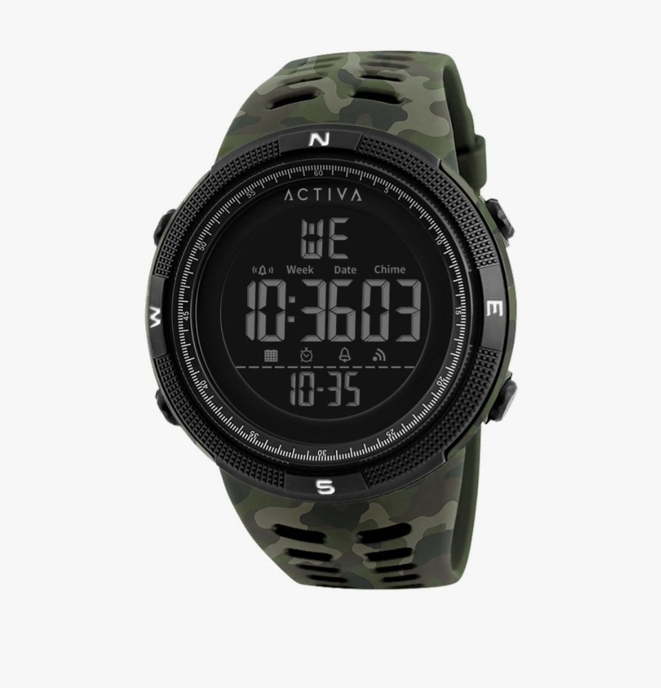 Activa X Invicta Men’s 50mm Camouflage Band Digital Watch ACW1915MC-001