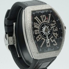 Franck Muller Vanguard Mens Watch V45SCDT 45mm Automatic Black Dial Steel
