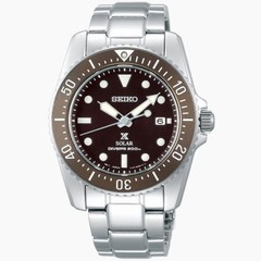 SEIKO ProspeX SNE571P1 Solar Sea Diver Watch 200m 39mm Mini Scuba Brown Date