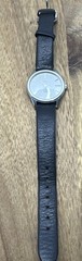 Fossil Womens Watch PR5096 Silver Tone Case Black Leather Band Needs Batt