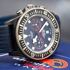 TUDOR Pelagos FXD Red Bull Racing Chrono M25807KN-0001 Complete Set Box & Papers