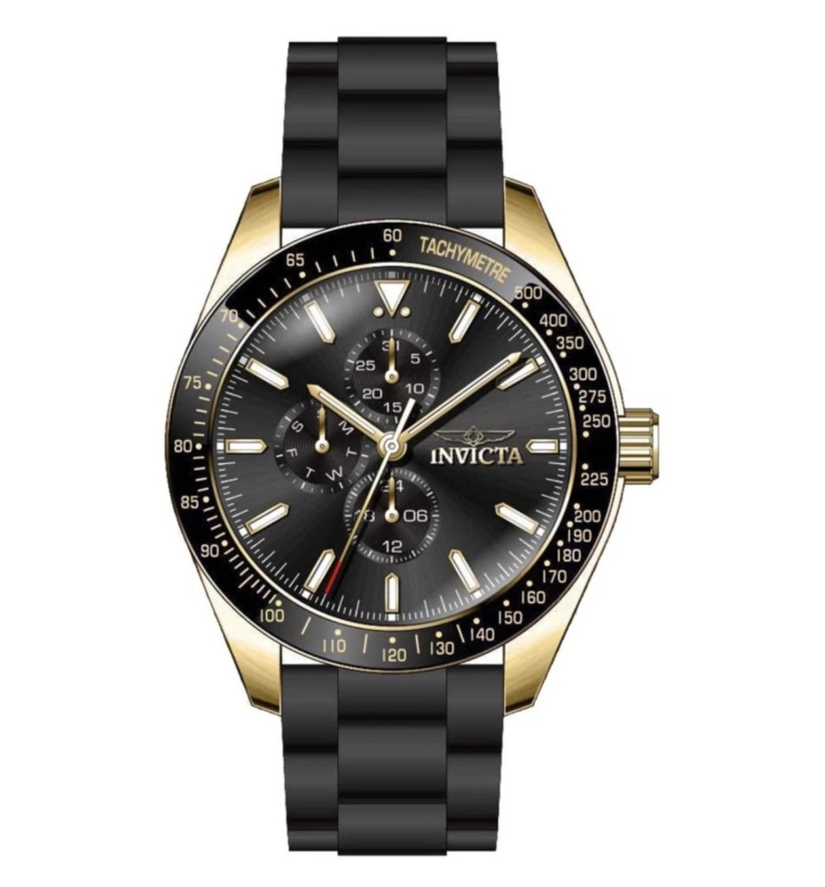 Invicta Aviator 45mm Black Dial Gold-Tone Stainless Steel Case 38404