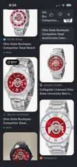 Ohio State Buckeyes Competitor Steel Men’s Quartz Watch Red Dial Silver Bracelet