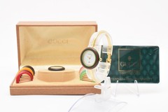 Near MINT GUCCI Change Bezel 11/12.2 12 Colors Qz Ladies Watch From JAPAN w/ Box