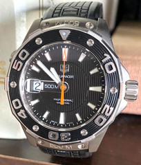 TAG Heuer Men’s Aquaracer Watch Model WAJ1110 Exc. Cond. 500 meters/1500 feet