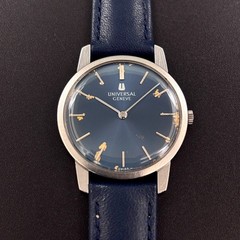 Vintage Universal Geneve Ultra Rare Blue Sunburst Dial Manual Swiss Watch 842101