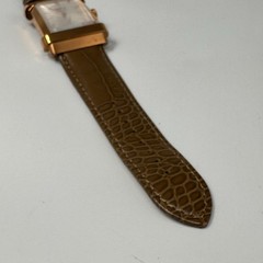 XO Retro MCML Watch Mens Rose Gold Tone Green Leather Band New Battery 9.5″