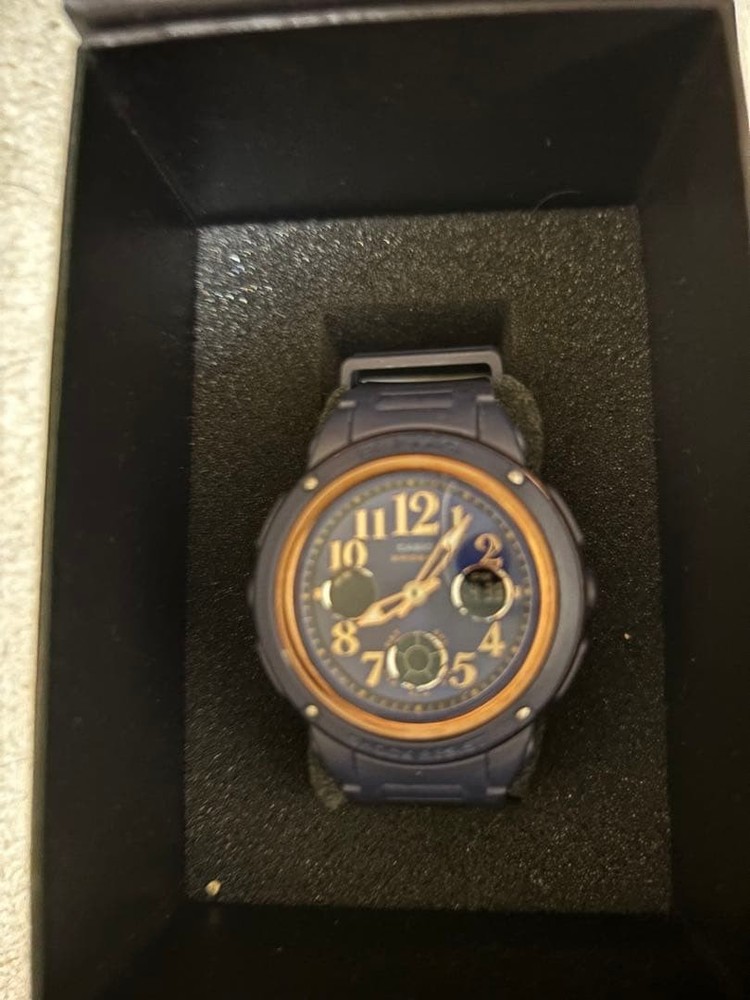 Casio Baby-G Navy Pink Gold Wristwatch Pre-Owned