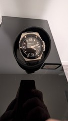 SIMPLE ELEQUENT “ROADSTER COLLECTION” RARE,CHRISTIAN VAN SANT! LEATHER AUTOMATIC