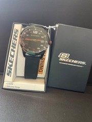 Mens Skechers Slauson Analog Watch. Black with red accents