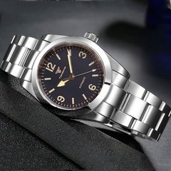 Black/Beige Sapphire Glass 20ATM Smooth Bezel NH35 Miyota8215 Men 36/39mm Watch