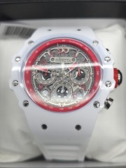 NEW Invicta Men’s Quartz Skeleton Chronograph Tachymeter 50mm White Strap w/ Box