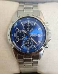 Seiko Spirit SBTQ071 Blue Dial Chronograph Stainless Steel Men’s Watch