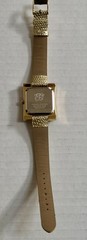 ELIZABETH TAYLOR WHITE DIAMONDS Vintage Rhinestone Watch Gold Tn 8.5 In. Working