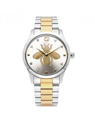 GUCCI Gucci G Timeless Silver Dial Two Tone Steel Strap Watch YA126599 27mm