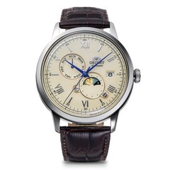 Unused ORIENT SUN & MOON RN-AK0803Y Ivory Automatic Mechanical Men Watch in Box