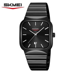 SKMEI Men Square Watch Steel Business Male Watch Date Week Display Wristwatch