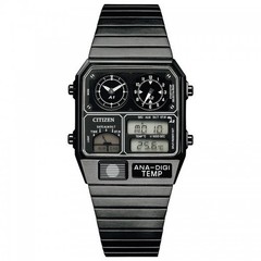 Citizen JG2105 93E Digital Watch Retro Chronograph Quartz Men’s Black Stainless