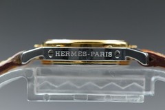 HERMES Clipper【Near Mint】CL4.220 24mm Date Ladies Quartz Watch leather Balt 154