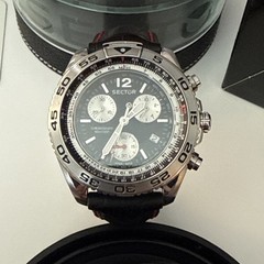 Vintage Swiss Sector 490 Chrono Quartz 44mm ETA 251.272 Steel 100M Men’s Watch