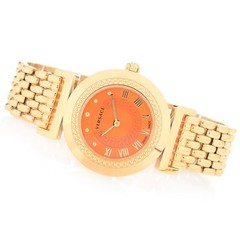 Versace Women’s P5Q80D165 H080 Vanity Rose Gold IP Orange Dial Bracelet Watch