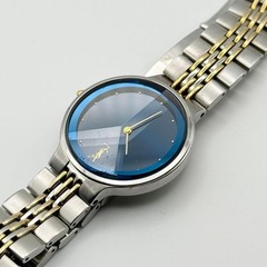 Saint Laurent Watch Quartz Round Y-Cut Blue Dial New Battery