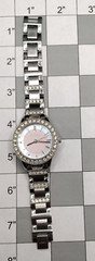Fossil Pink Face Rhinestone Womens Watch, Needs Battery or Repair