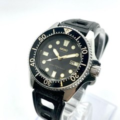 Seiko 2625 0010 Diver Date Rotating Bezel Quartz 150M Black Dial Auth From Japan