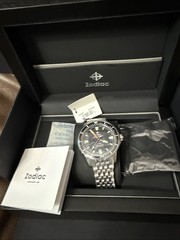 Zodiac ZO3552 Super Sea Wolf 53 Swiss Made Automatic Black Watch -MSRP $2195!
